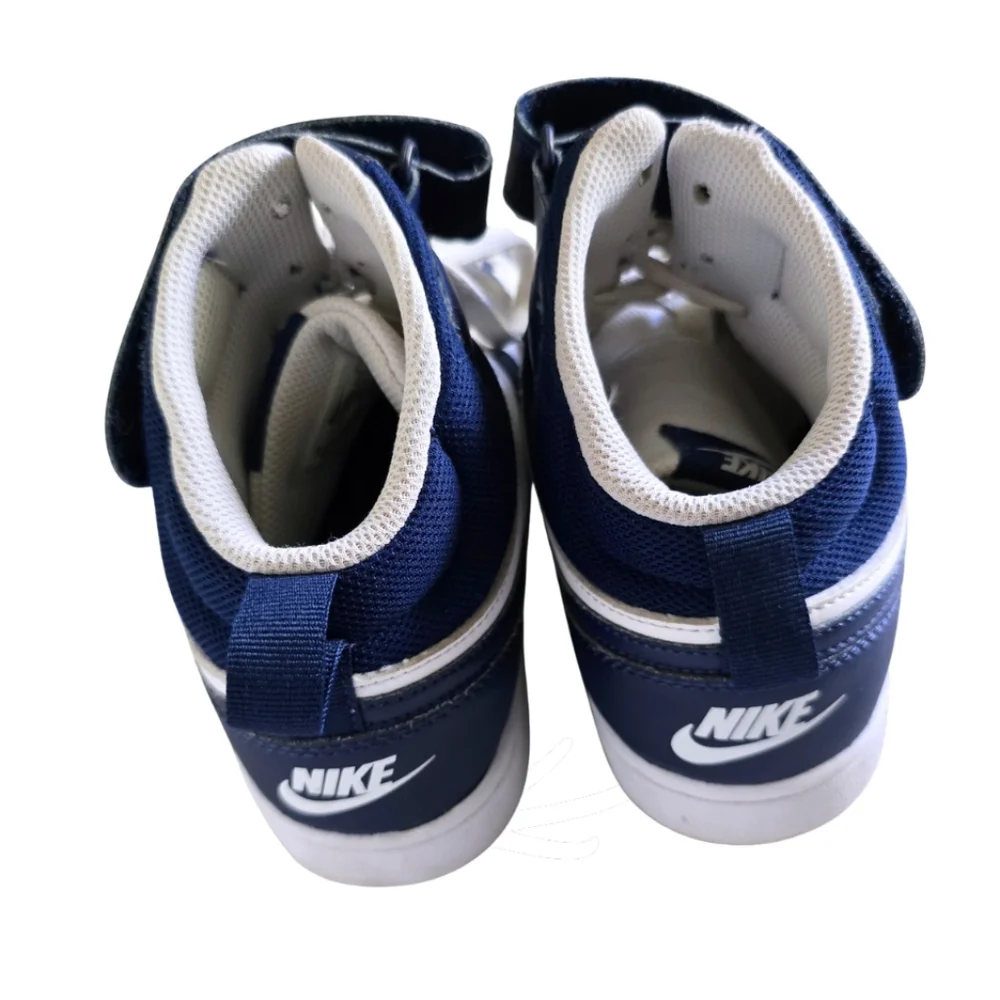 Nike Court Borough Mid 2 Big Kids Boys 7Y Blue White Sneakers